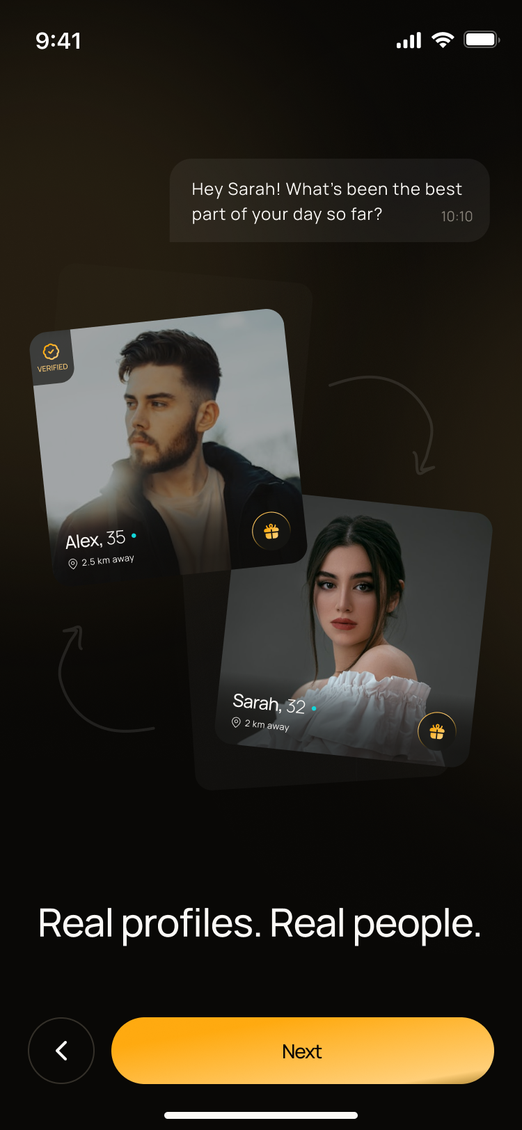Onboarding screen